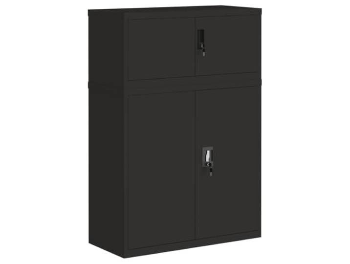 HKLGBVCR Aktenordner, Schwarz, 90 x 40 x 130 cm, Stahl Büroschrank, 2 verstellbare Einlegeböden, abschließbares System, pulverbeschichteter Stahl, leicht zu reinigen
