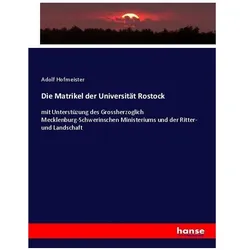 Die Matrikel der Universität Rostock, Fachbücher von Adolf Hofmeister