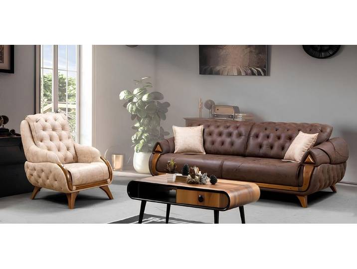 JVmoebel Sofa Leder-Couch im klassischen Design mit Polyätherschaum-Polsterung, Made in Europa