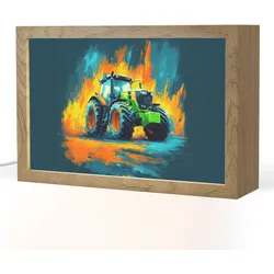NACHTTISCHLAMPE Abstrakt - Traktor - Grün 30x20 cm