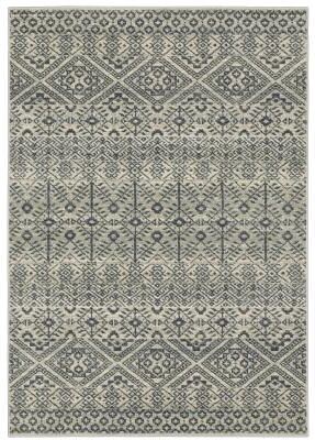 Style Haven Bassel Tribal Geometric Blue/ Beige Indoor Area Rug