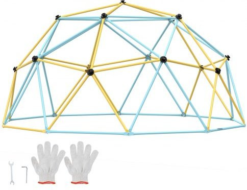 VEVOR Klimkoepel Klimrek voor Kinderen, Multicolour Metalen Geometrisch Speeltoestel, Hoogte: 305 cm