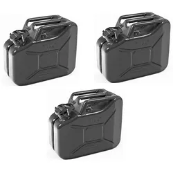 Oxid7® 3x Metall Benzinkanister 10 Liter - Schwarz