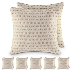 Amagohome Zierkissen 40x40cm Dekokissen 12-teilig Set 2 x 6 VE Sofakissen Baumwolle u. Jute natur