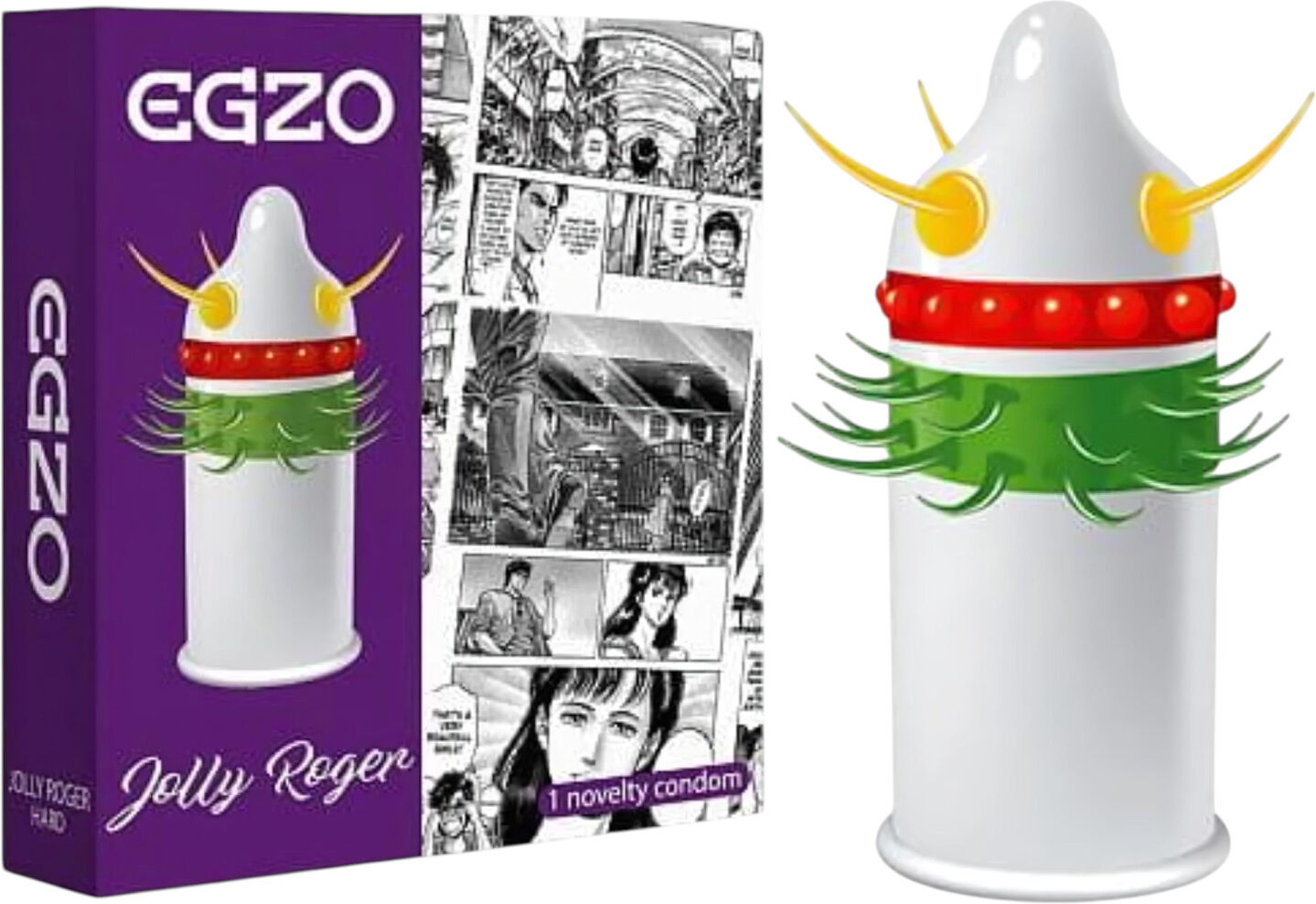 Egzo Jolly Roger - Kondom Med Pigge Og Dutter - 1 Stk