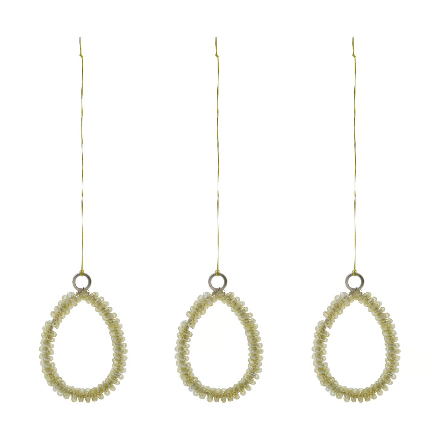 House Doctor Beads paasornament 3-pack Champagne