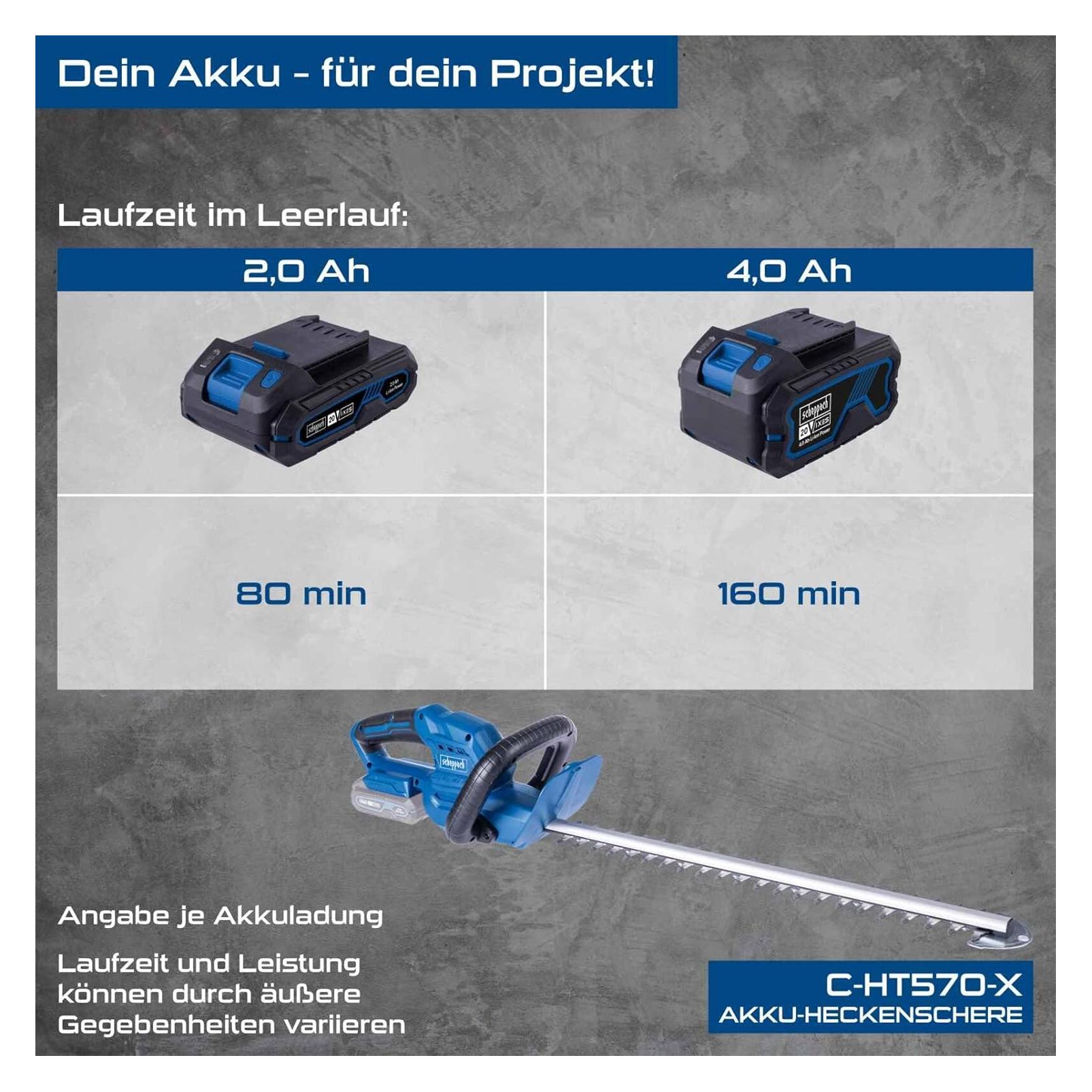 Scheppach Akumuliatorinės gyvatvorių žirklės C-HT570-X - Set S (Akkubetrieb) (71381118)