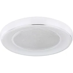 LED Deckenleuchte dimmbar mit Fernbedienung Deckenlampe LED Wohnzimmer Kristall, Farbtemperatur verstellbar mit Nachtlicht, 1x 30W 1950lm 3000-6000K, DxH 66x9 cm