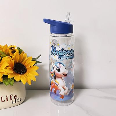 Uplifted Trends Cute Unicorn Water Bottle With Straw Large Capacity Portable Girls Water Bottle blue