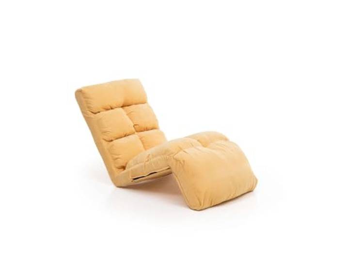 Hanah Home Modern 1-Seat Sofa-Bed, Mustard, 100% Metal Frame & Polyester Fabric, 14-Level Adjustable Back, Fully Reclines to 160 cm Stylish & Functional