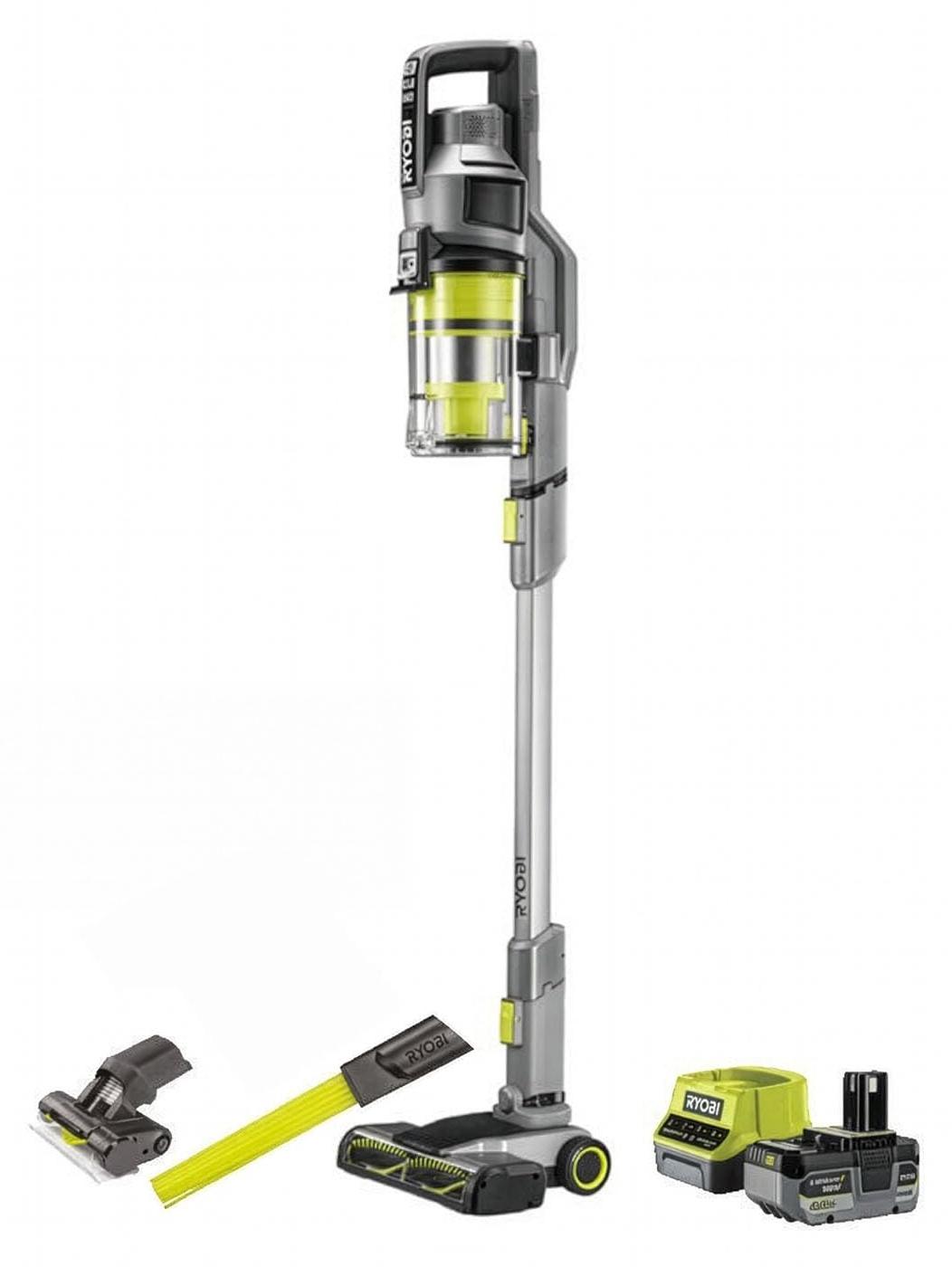 RYOBI 18 V ONE+ Akku-Staubsauger RSVS18-1X40GL, 30 AW Saugleistung, Dual-Zyklon-