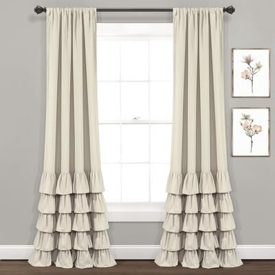 Lush Decor Allison Ruffle Window Curtain Panel Pair