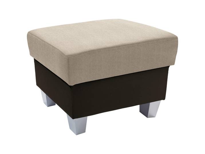 Livetastic Hocker, Dunkelbraun, Beige, Holz, Buche, massiv, quadratisch, 68x43x47 cm, Stoffauswahl, Wohnzimmer, Hocker, Sitzhocker