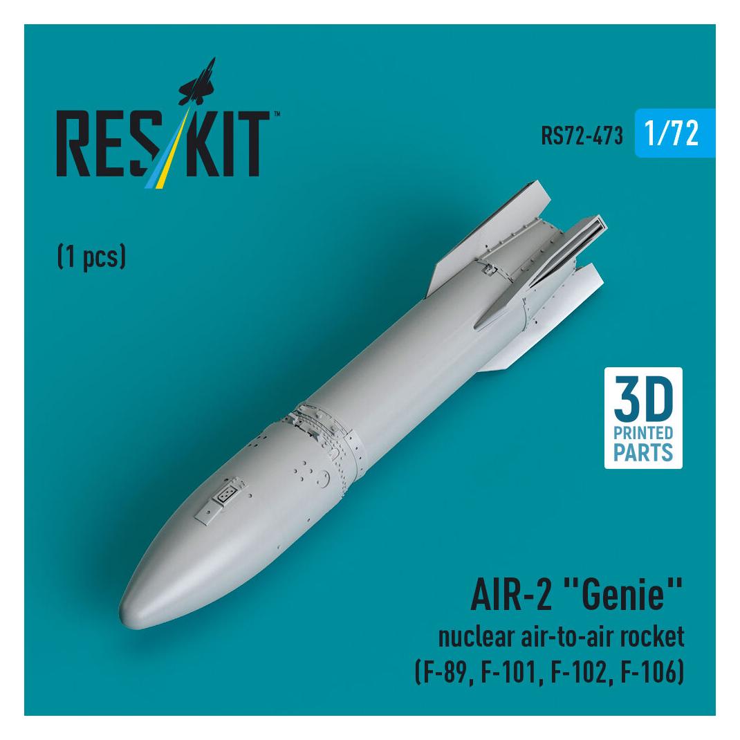 ResKit AIR-2 Genie nuclear air-to-air rocket (1 pcs) (F-89, F-101, F-102, F-106) (3D Printed) (RS72-0473)