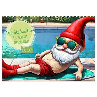 Wichtelwelten - Ein Jahr im Verborgenen (Wandkalender 2027 DIN A2 quer), CALVENDO Monatskalender