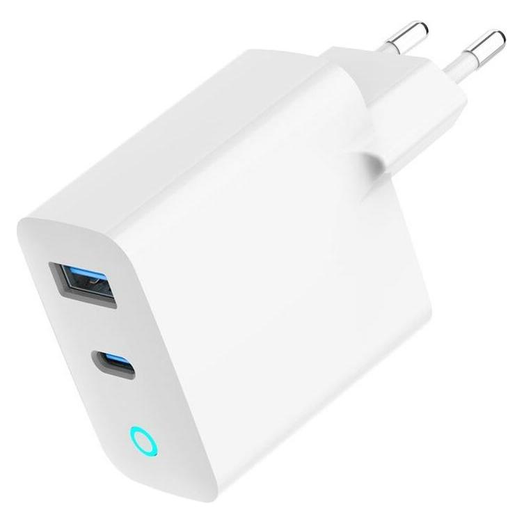 Gembird 2 Port 30W GaN USB Schnellladegerät LED Weiss TA-UC-PDQC30L-W-01 (30 W, 2 Ports) (TA-UC-PDQC30L-W-01)