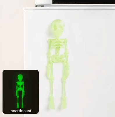 Inspire Picks Poseable Magnetic Skull Fridge Magnet With Movable Joints green