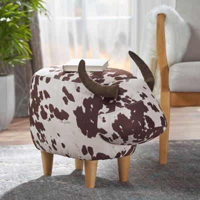 Bessie Fabric Cow Ottoman by Christopher Knight Home