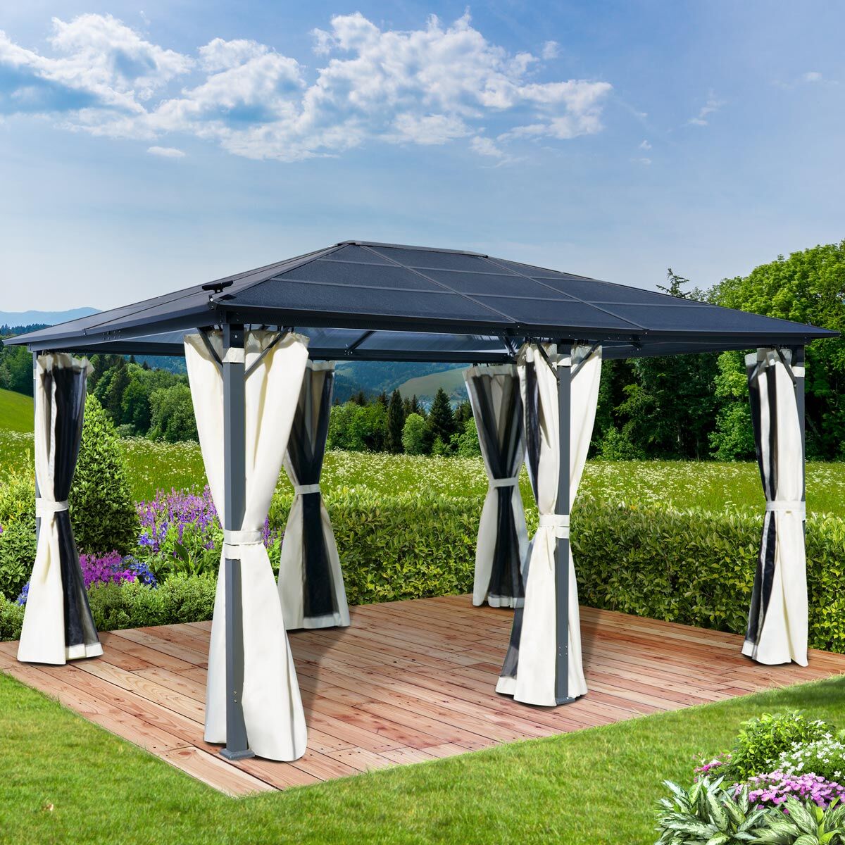 Brast Alu Pavillon PREMIUM 3,6x4,8m beige
