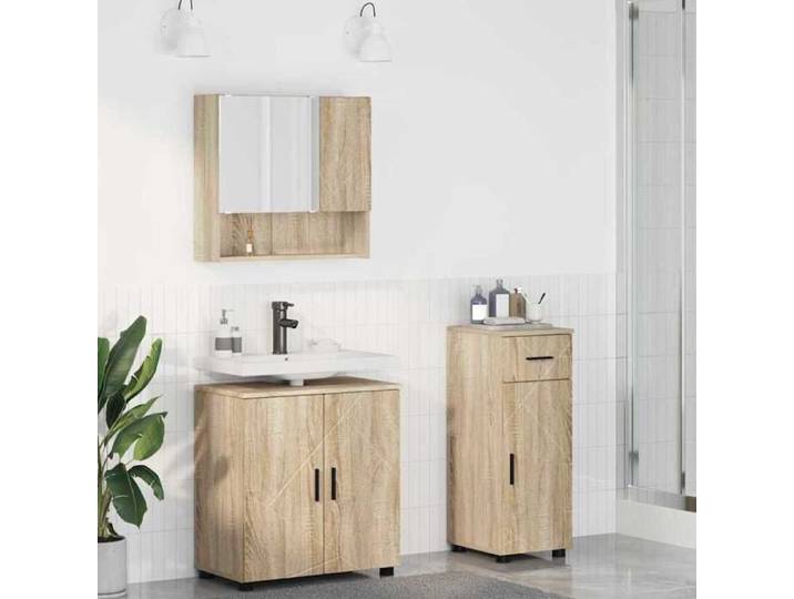 NEW 2026  Mobilier de salle de bain - lot de 3 - Chêne Sonoma contemporain L6056