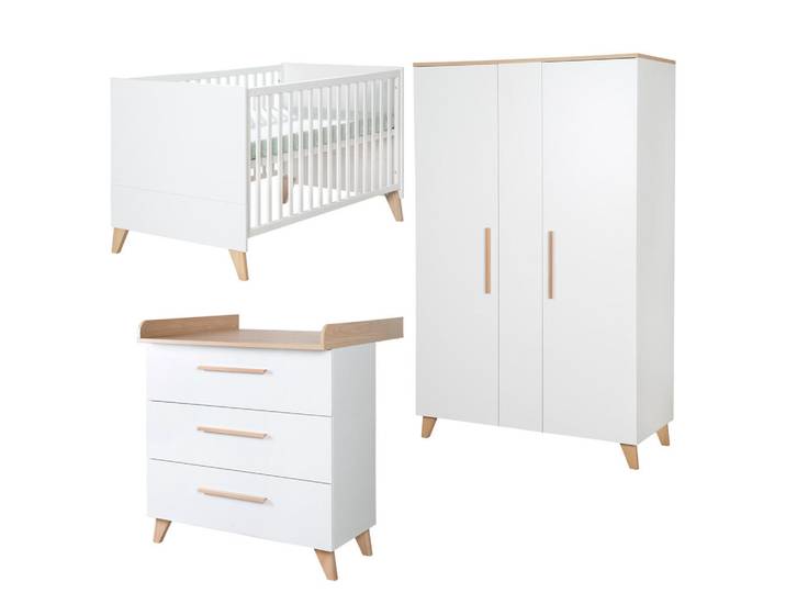 Roba Babyzimmer Leon 3-teilig I, Weiß, Holz, 1x1x1 cm, Baby- und Kindermöbel, Babyzimmer