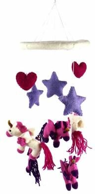 Global Crafts Handmade Felt Unicorn Mobile (Nepal)