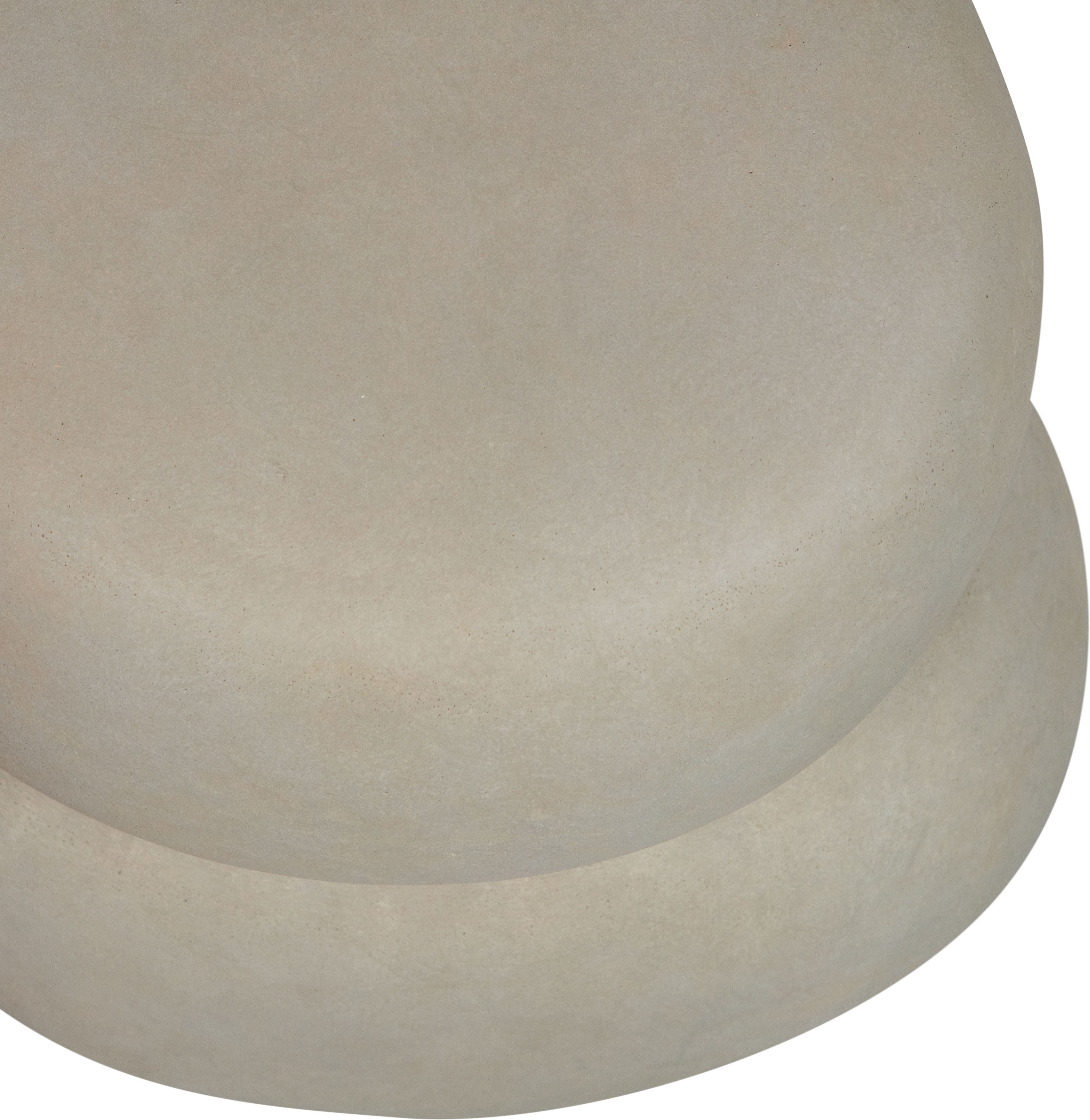 Beistelltisch WOOOD "Oda aus Fiberclay in Betonoptik, organisch gestapelt 41x35x47 cm", grün, grau, B:41cm H:47cm T:35cm, Tische, Beistelltisch, Tragkraft 20 kg, Materialstärke 1 cm, Unterseite hohl