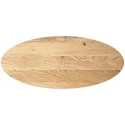 vidaXL Tischplatte 140x60x4 cm Massivholz Eiche Oval