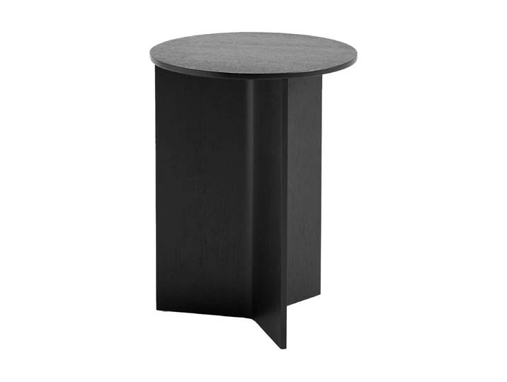 HAY Slit high Beistelltisch Ø35 cm Black lacquered oak