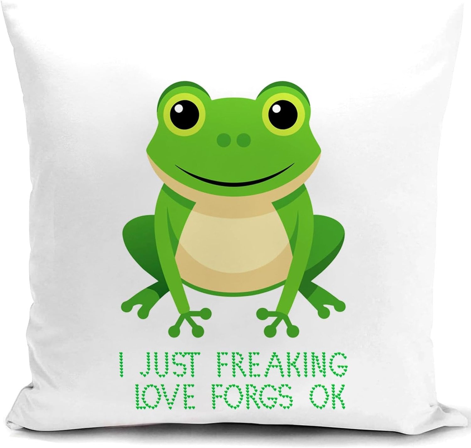 Decoratieve kussenhoes met kikkerprint, 45 x 45 cm