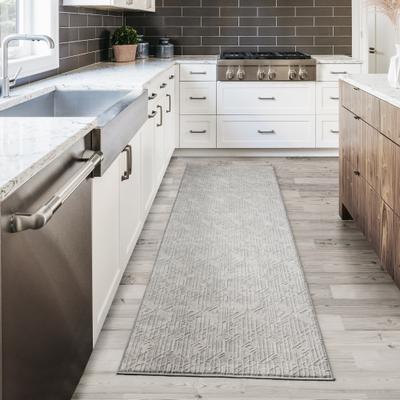 "Gertmenian Ethan Marion Modern Abstract Grey Area Rug Runner - 2' 2"" x 8'"