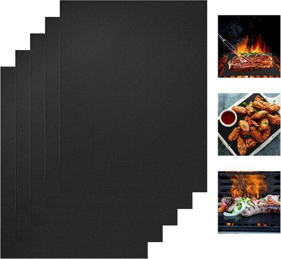 Hittebestendige BBQ-grillmatten met antiaanbaklaag, zwart, Breedte: 50 cm, Diepte: 40 cm