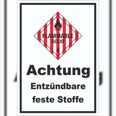 HB-Druck Aufkleber Entzündbare feste Stoffe Flammable Solid A1 (594x841mm)