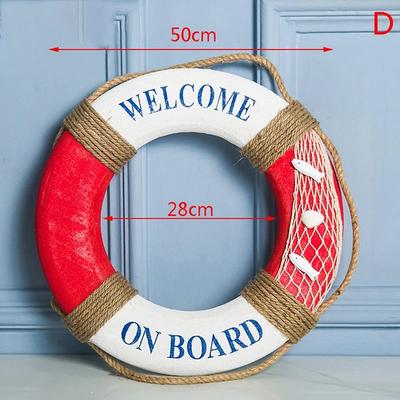 Uplift Treasures Mediterranean Navy Life Buoy Wall Hanging Nautical Home Decoration d