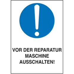 Brady, Sicherheitskennzeichnung, B-859, Magnetische Schilder, Blau auf Weiss, 105 x 148mm, Beschriftung: "VOR DER REPARATUR MA