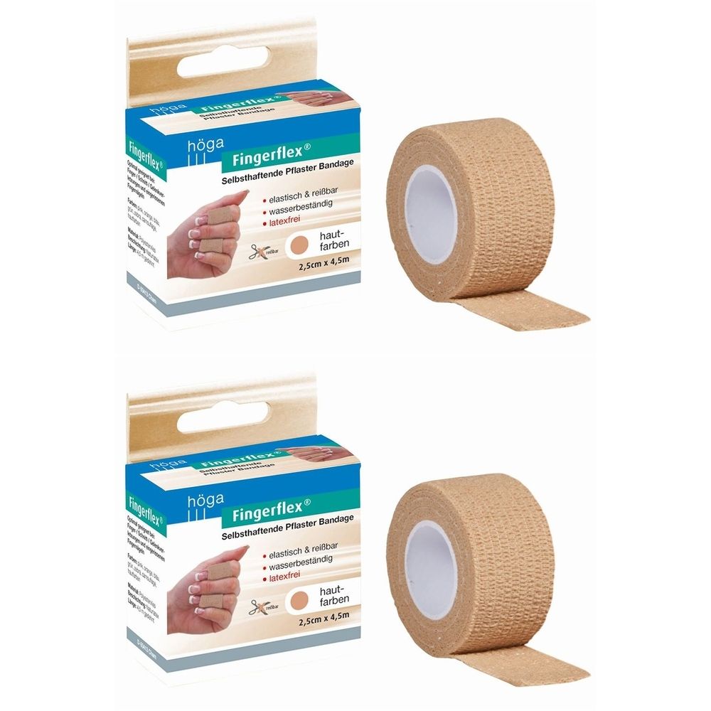 Fingerflex 2,5 cmx4,5 m hautfarben latexfrei 2x 2x1 St Pflaster