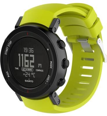 Everyday Crate SUUNTO Core ALU Black Silicone Watch Band Soft Adjustable Replacement Strap cyan