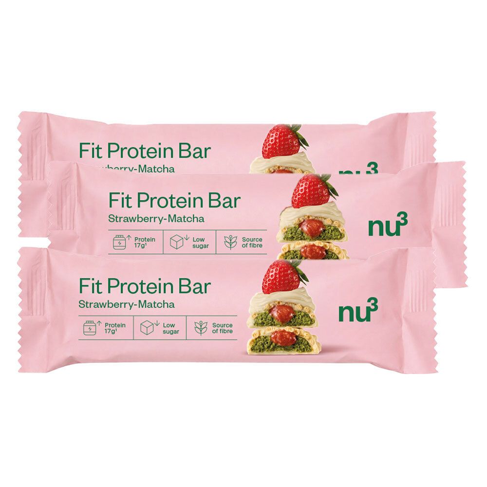 nu3 Fit Protein Bar - Strawberry-Matcha 3x55g 3x55 g
