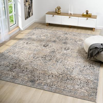KALATY Camilla Grey Distressed Oriental Area Rug
