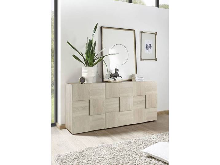Bahut 3 portes Damier bois - Basika