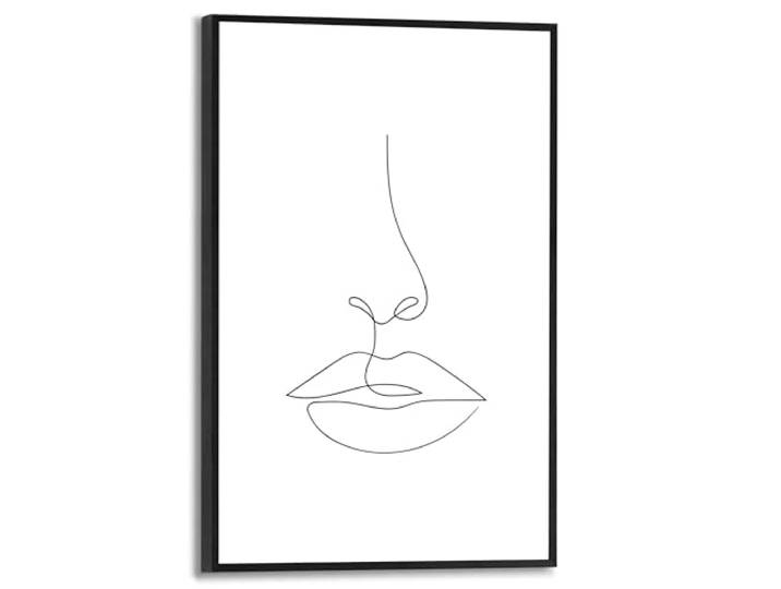 REINDERS Gerahmtes Bild, Kussmund, Schlafzimmer, Bilder, Wanddeko, Room Decor, MDF, Schwarz-Weiß, 30 x 20