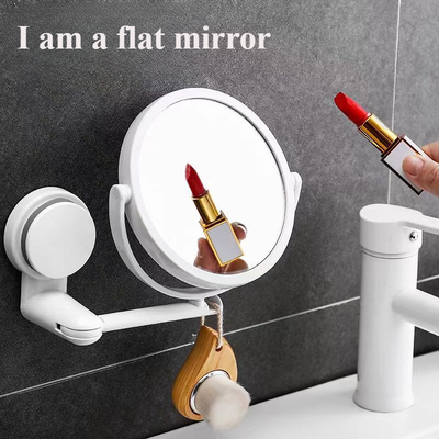 Fusion Finds Rotating Wall Mounted Makeup Mirror With HD Magnifying Mirror For Bathroom Vanity & Shaving flat Mirror