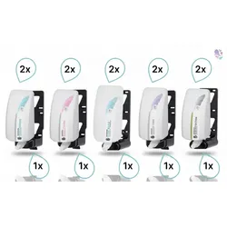 K-SET Handreinigung, -schutz &- pflegeprogramm mit Wandhalterung, 2x5 verschiedene Mittel