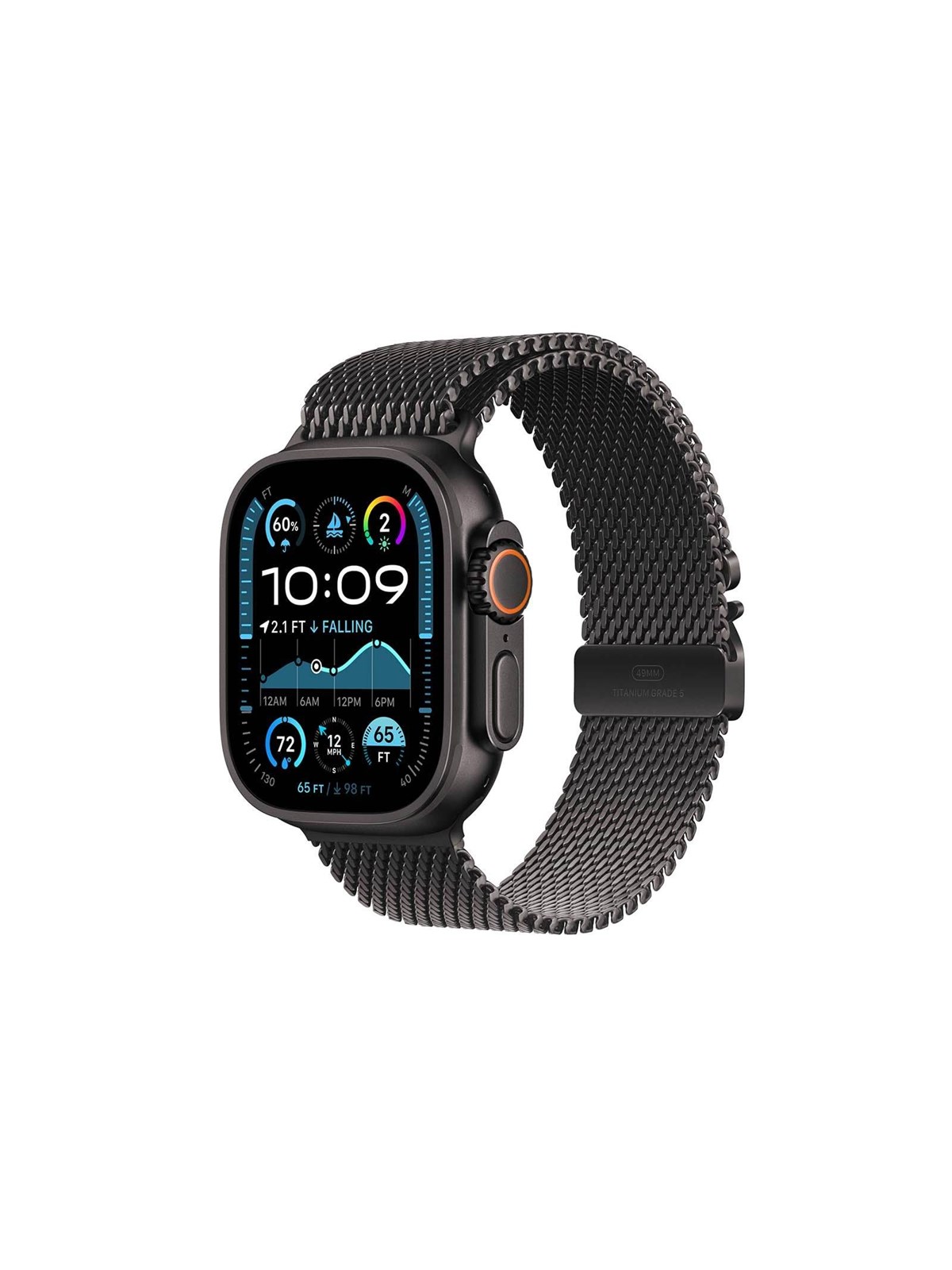 Apple Watch Ultra 2 GPS + Cellular 49mm - Black Titanium Case with Black Titanium Milanese Loop - M