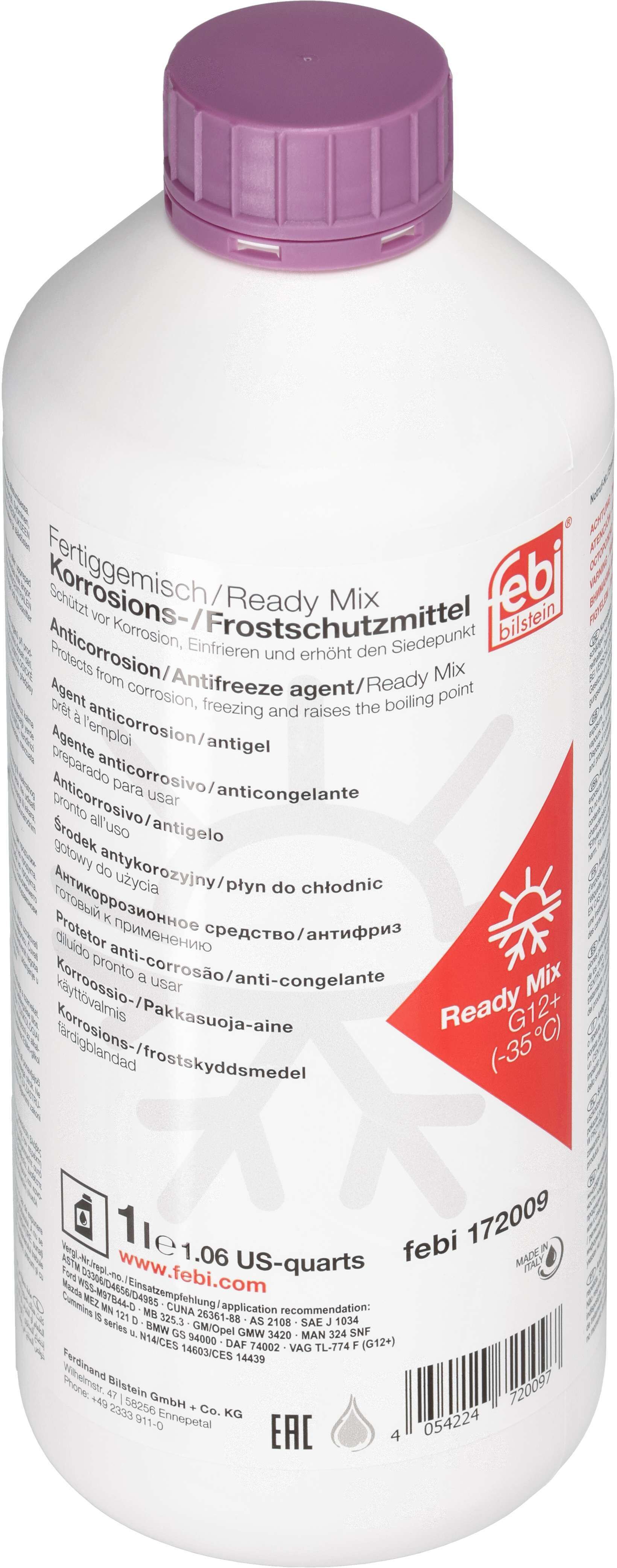 Febi Bilstein Frostschutz Kühlerfrostschutz - 12+ Ready Mix -25°c (1 L) 172009 1l Für Vw