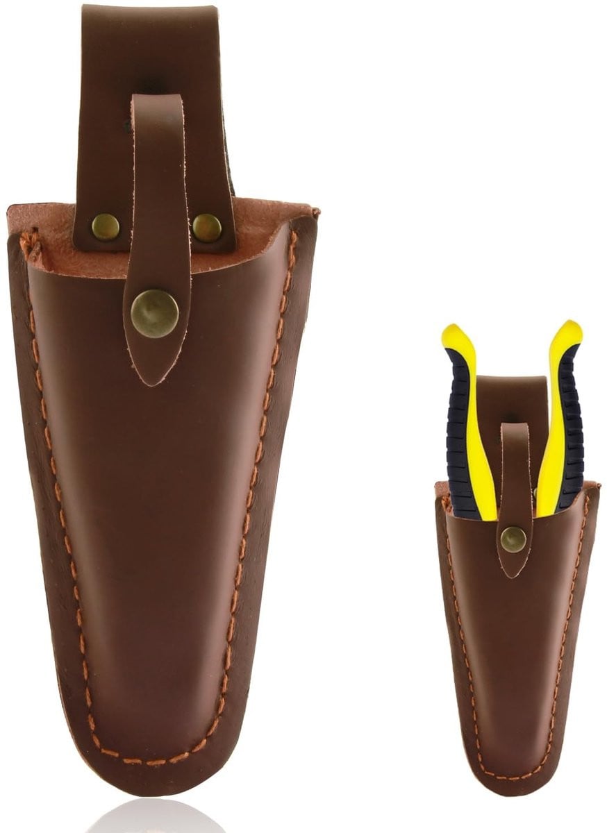 Dailygoods Leren tas voor snoeischaar of tang, premium lederen tuingereedschapshouder