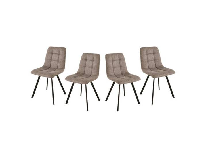 CALICOSY - Lot de 4 chaises matelassées tissu chiné CHILLI - Marron