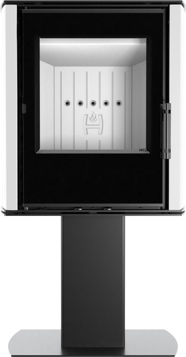 HITZE CANE SF-W Kaminofen 6,5 kW freistehend - weiß - effizient & modern, BImSchV Stufe II