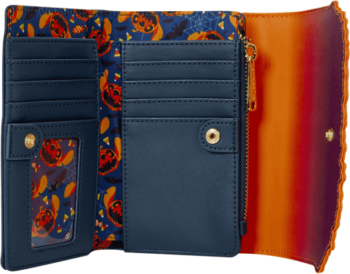 Loungefly Disney Stitch Halloween Candy Wallet - Faux Saffiano Leather, Bifold Design, Official Disney License