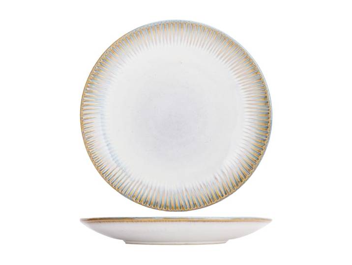 Lot de 6 Assiettes dessert en Céramique, blanc, D 20 cm